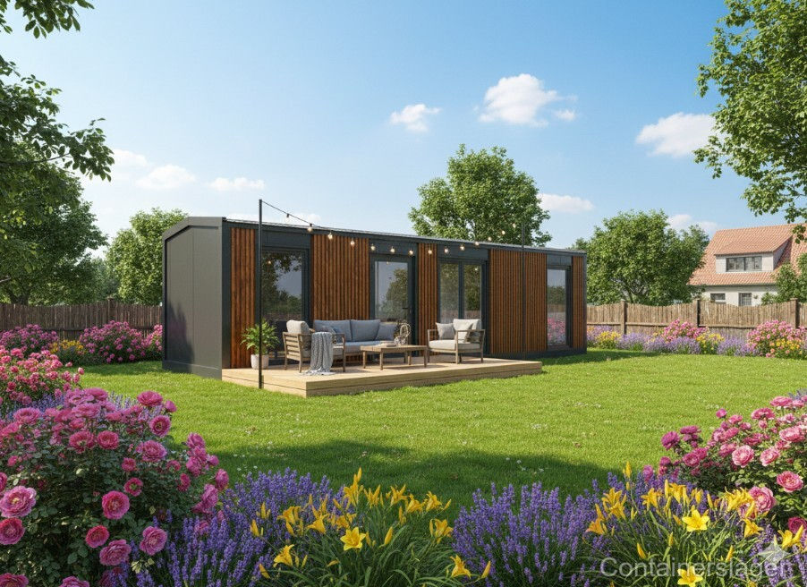 Containerhaus, 24 m², Satteldach – Ganzjährig bewohnbar – 1 Schlafzimmer