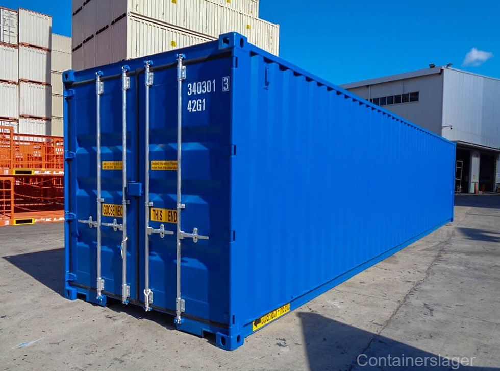 Thumbnail: Nieuwe 40-voets droge (DD) zeecontainer – Blauw RAL5010 – Waterdicht en gecertificeerd