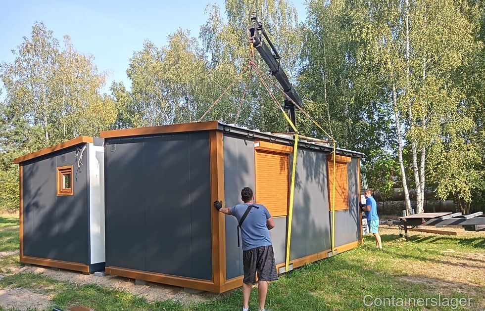 Thumbnail: 35 m² habitable container chalet, model D – Fully equipped modular home