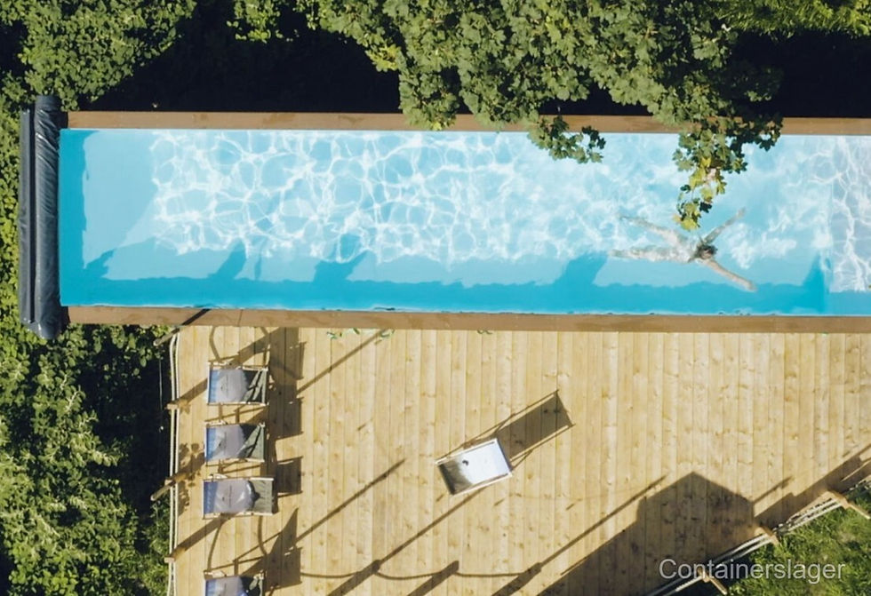 Thumbnail: Nieuw containerzwembad van 12 meter voor Sport & Spa – Verwarmd, tegenstroomzwemmen, LED-verlichting