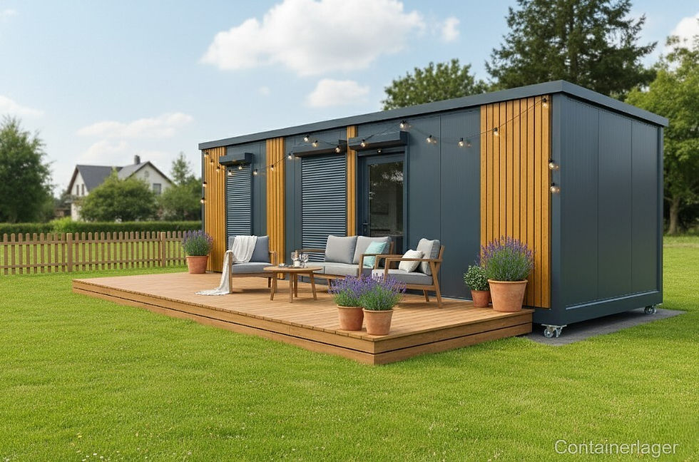 Miniaturbild: 27 m² Wohnbarer Container-Chalet Modell A – Kompaktes Modulhaus
