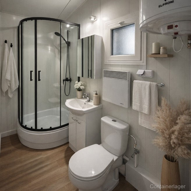 Thumbnail: 27 m² bewoonbaar containerchalet, model B – compacte modulaire woning