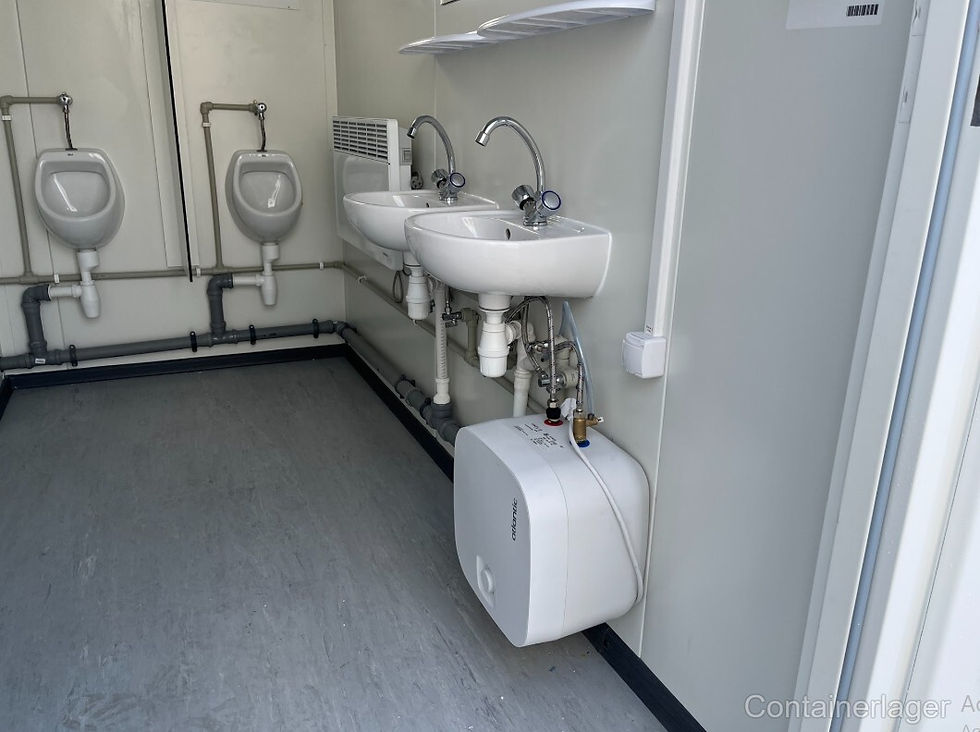 Miniaturbild: Neuer Sanitärcontainer (3 x 2,5 m) – 2 Toiletten + 2 Urinale – Ausgestattet und isoliert