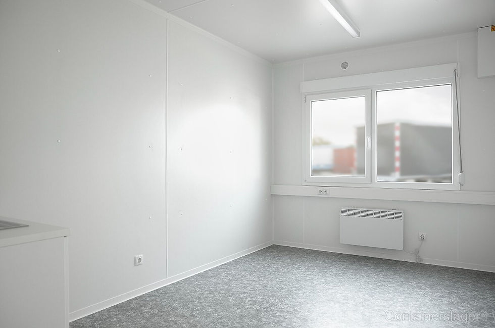 Miniaturbild: Neues 6x3 Meter großes Containerbüro mit Küche und Toilette – Fenster an einem Ende