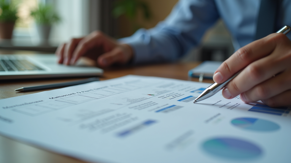 Close-up view of a property manager reviewing maintenance checklist