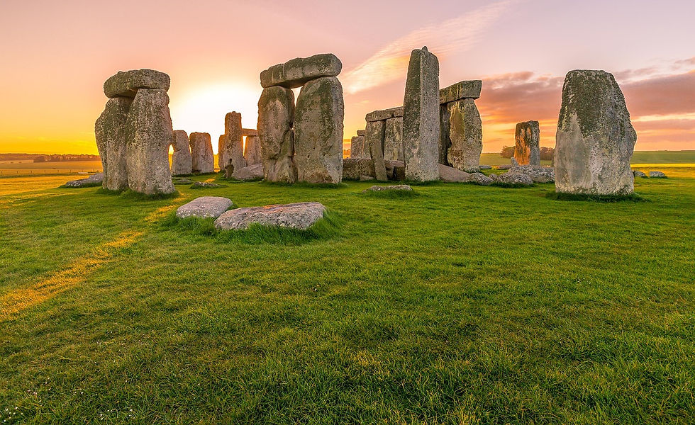 a photo of the sunrise over Stonehenge