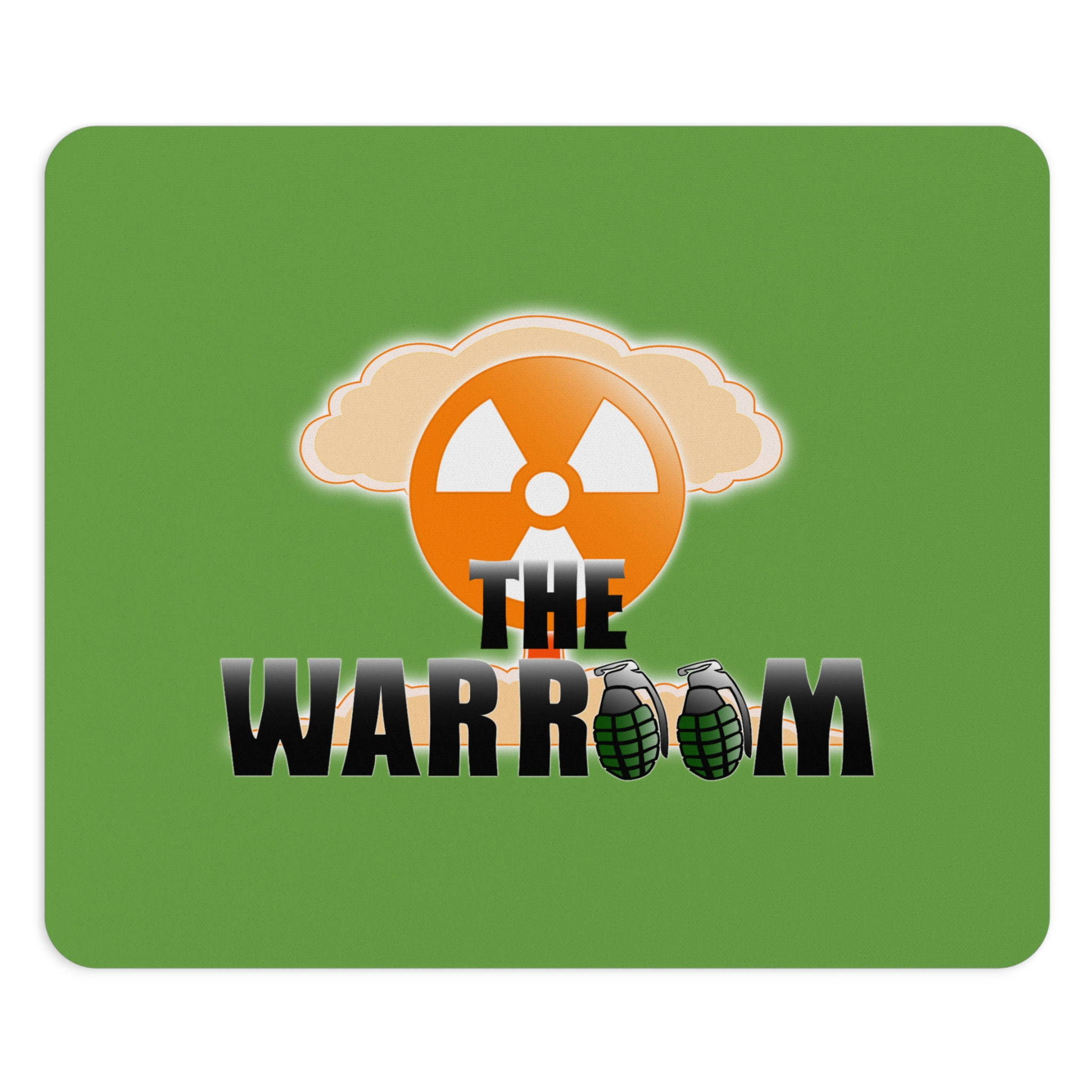 War Room Mouse Pad — Military Desk Mat with Grenade & Nuclear Emblem