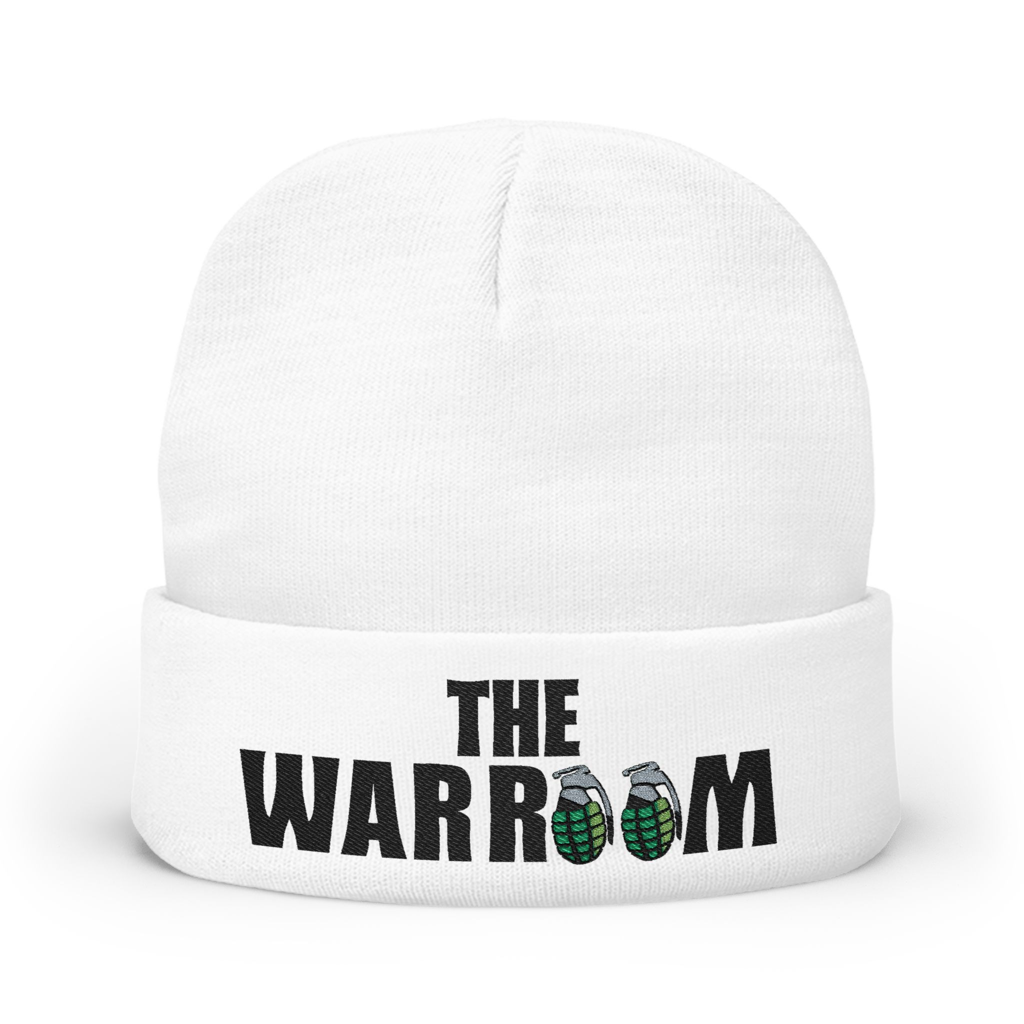 The War Room Embroidered Knit Beanie – Tactical Grenade Logo Winter Hat