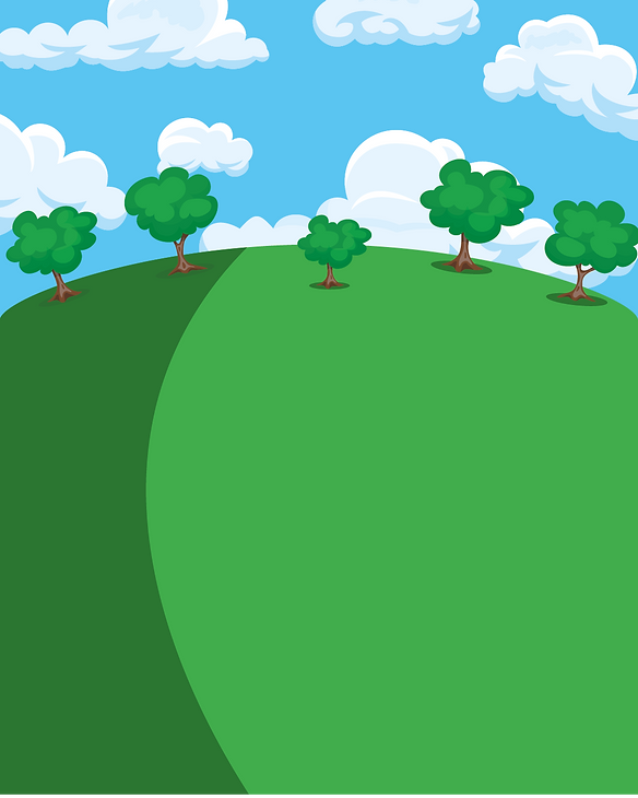 the eat in the park background artwork shows green trees on a bright blue background