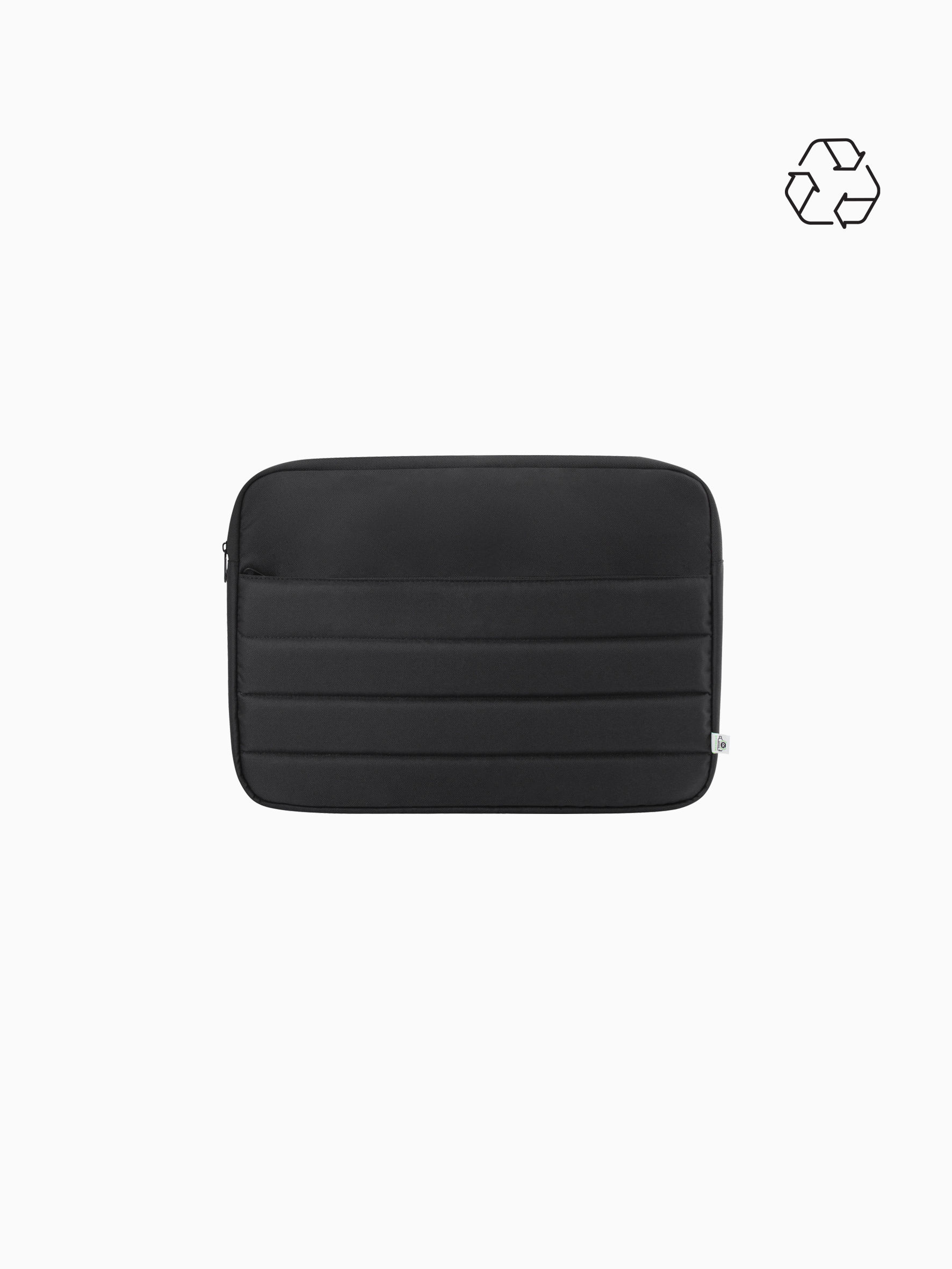 ซองใส่แล็ปท็อปวัสดุ 600D Repreve เส้นใยรีไซเคิล ขนาด 39 x 28 x 3.5 ซม. (15 นิ้ว) สีดำ พร้อมโลโก้สกรีน เหมาะสำหรับแบรนด์รักษ์โ