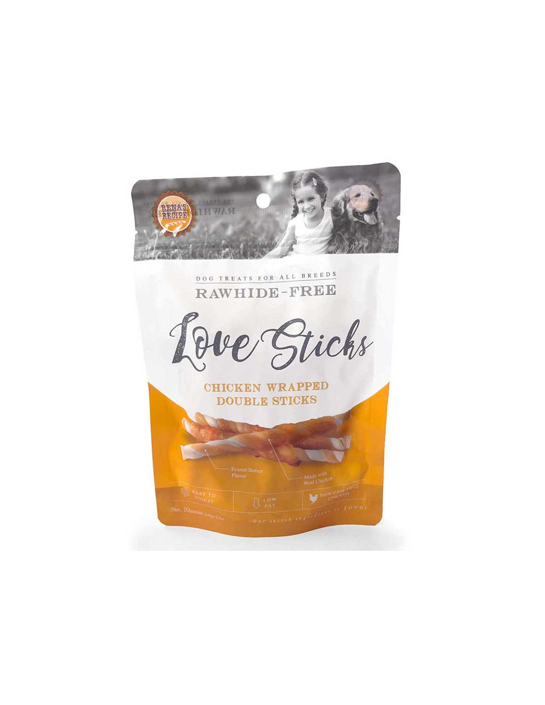 Rena's Rawhide Free Love Sticks Dog Treats