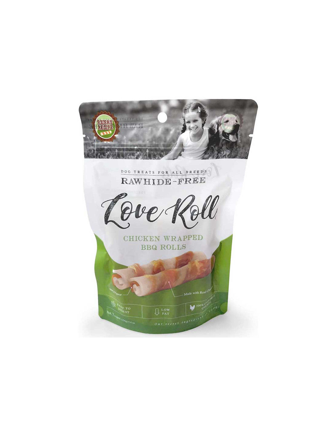 Rena's Rawhide Free Love Rolls Dog Treats