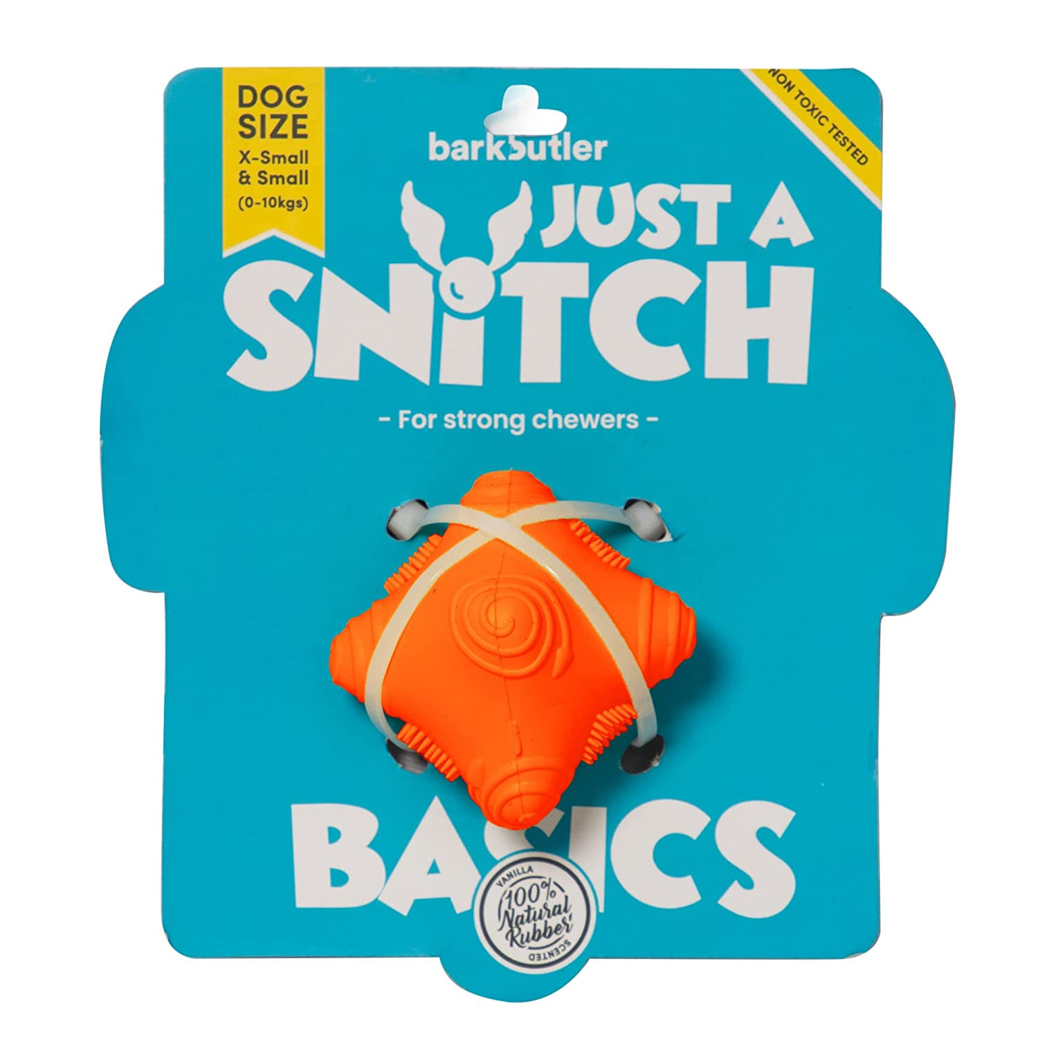 Barkbutler Just A Snitch Durable Dog Chew Toy Natural Rubber Mint Scented