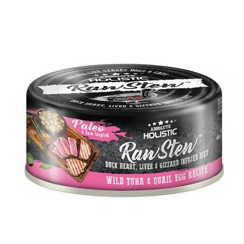 Absolute Holistic Raw Stew Tuna & Quail Egg for Cats & Dogs 80 gms