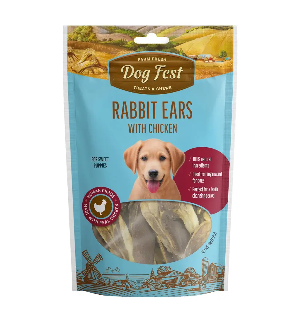 Dogfest Rabbit Ears with Chicken Dog Treats (Front)