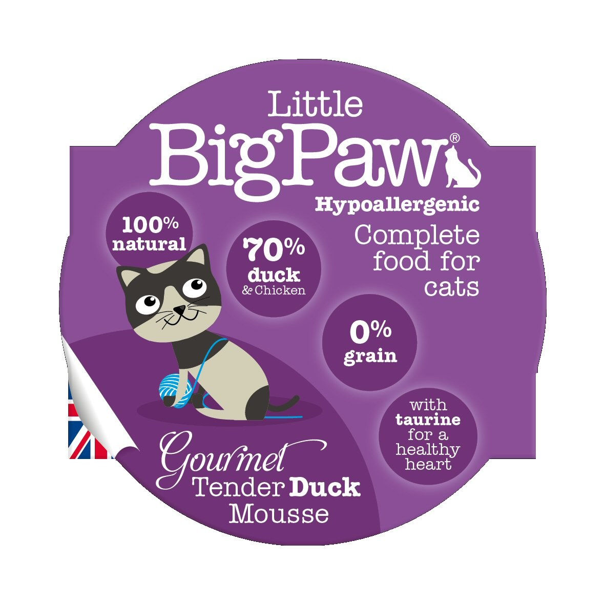 Little Big Paws Gourmet Tender Duck Mousse Cat Food Tray 85gm
