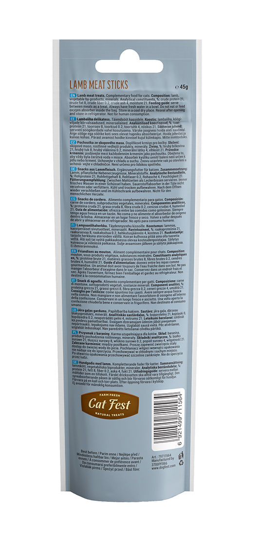 CatFest Beef Meat Sticks Cat Treats (Back)