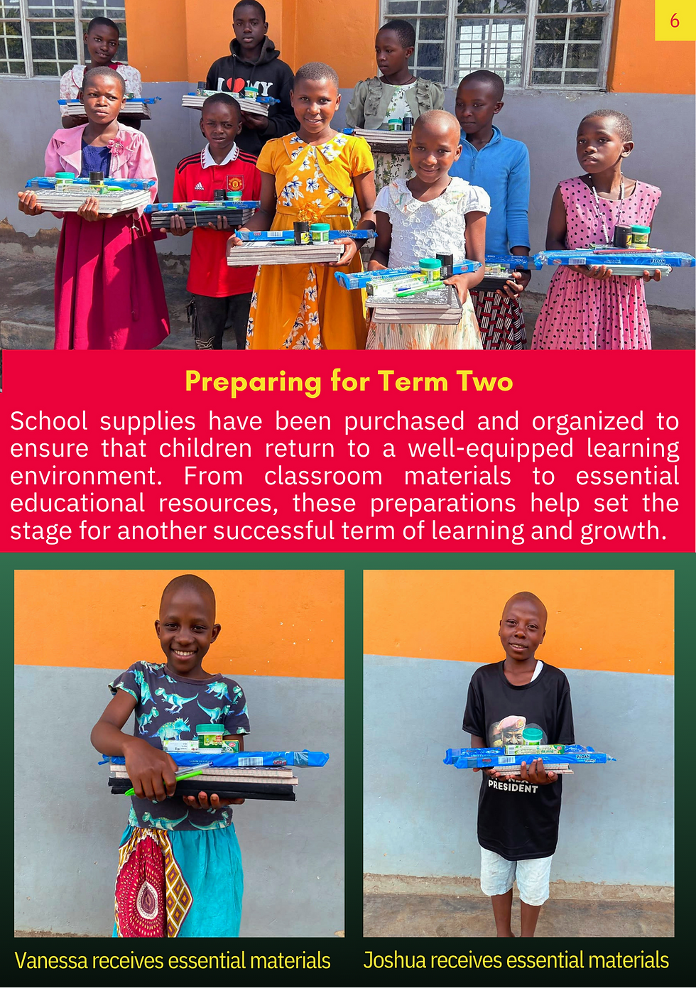 School supplies purchased at Mushunga