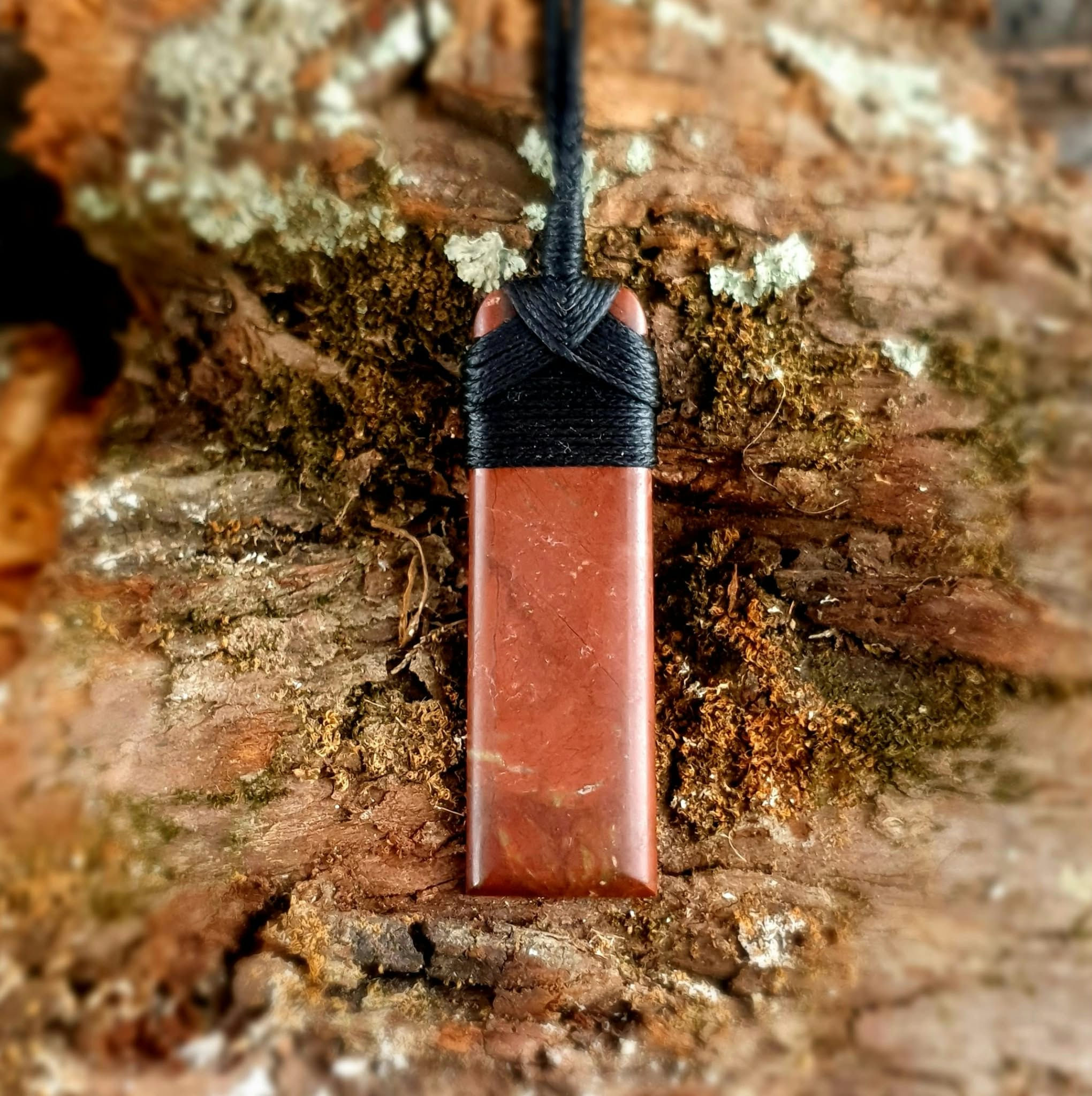 Handcrafted Red Jasper Toki by Precious Stone Pendants, Nelson, New Zealand