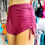 Miniatura: Red Tie Dye Ruched Mesh Beach Shorts view from the side