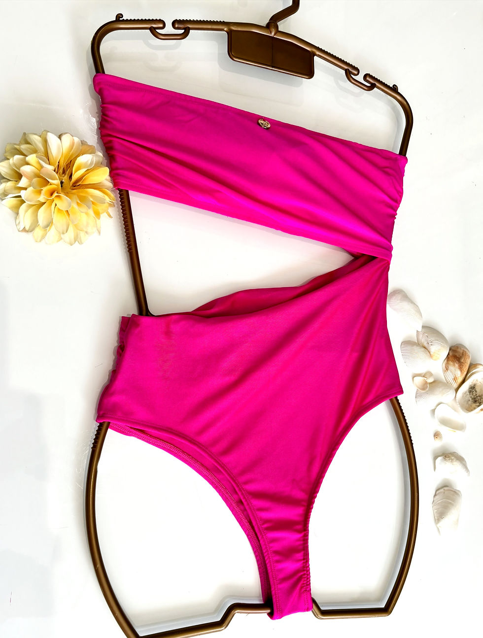 Miniatura: Strapless Rose Petal Side-Lock Bikini in Pink