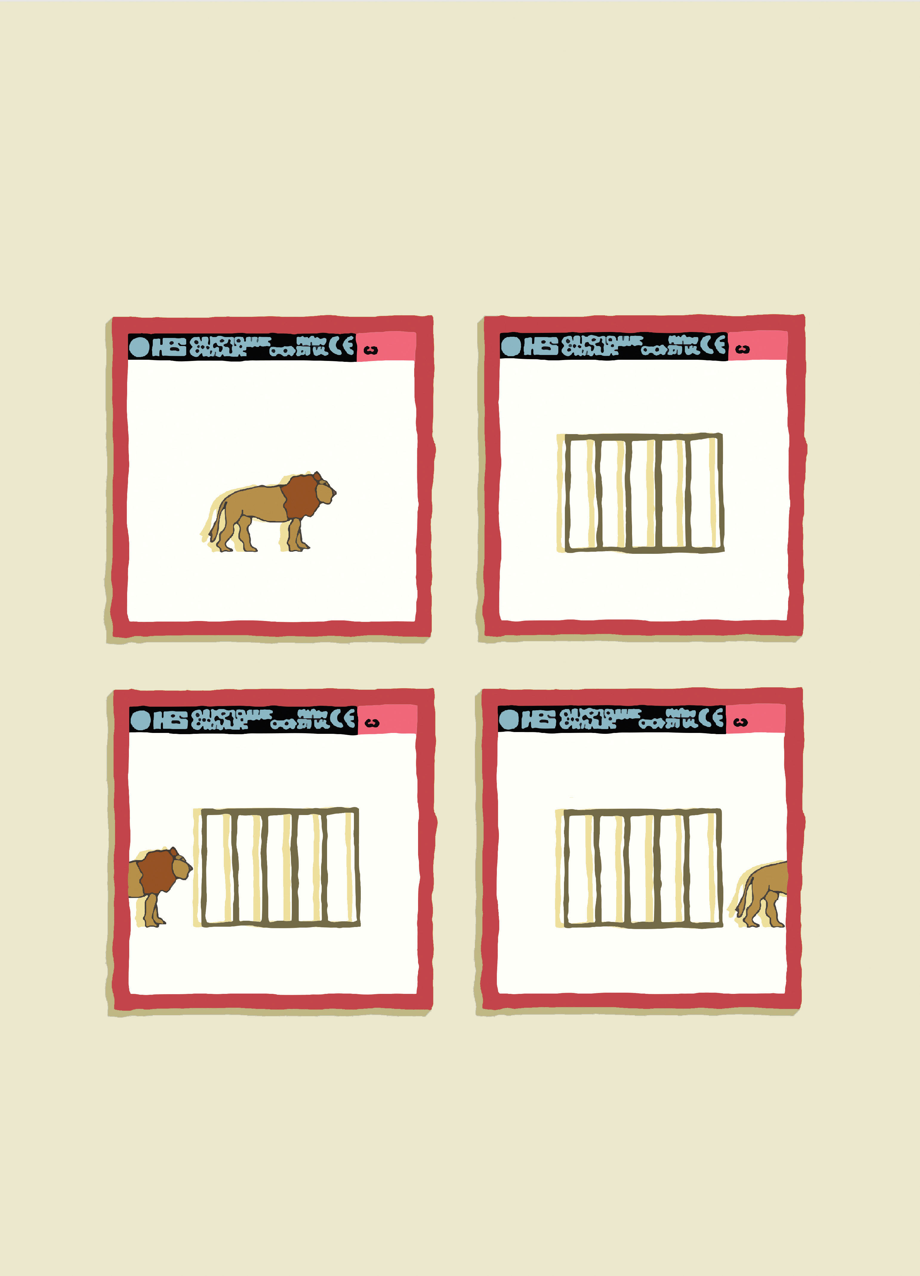 The lion in the cage