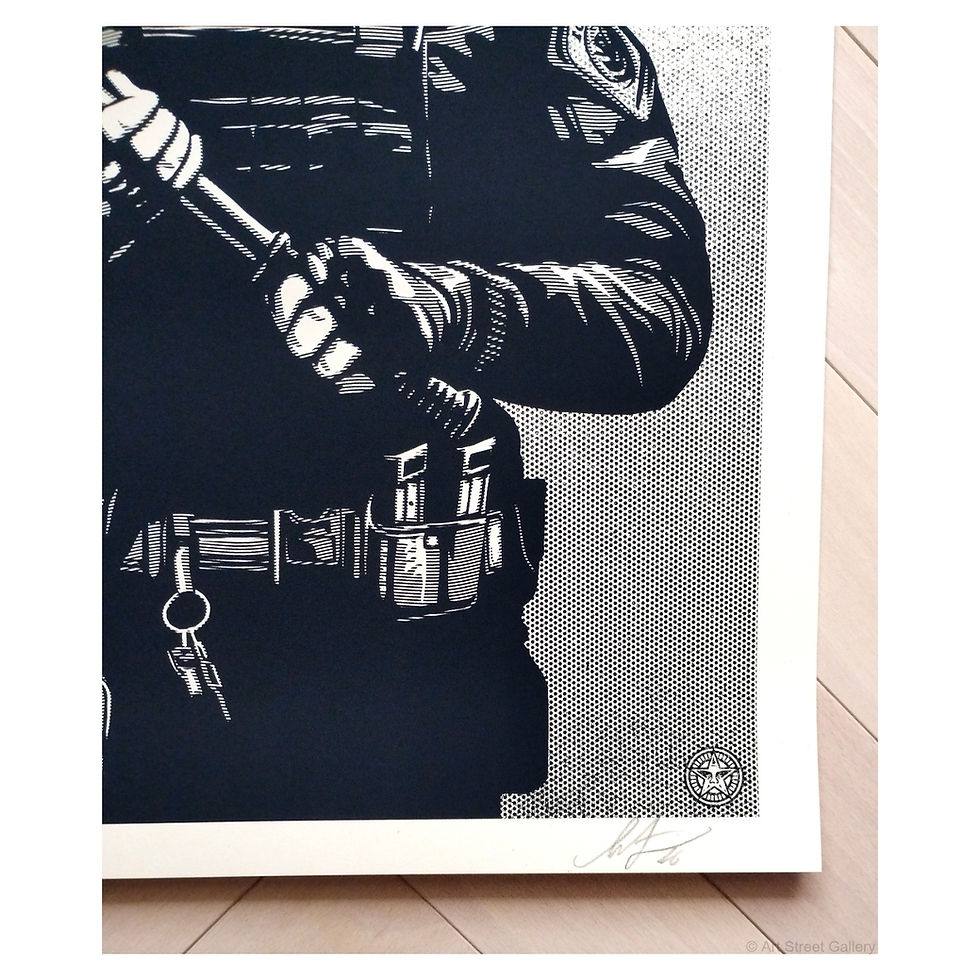 Miniature : projection mirror : paid agitator — Shepard Fairey
