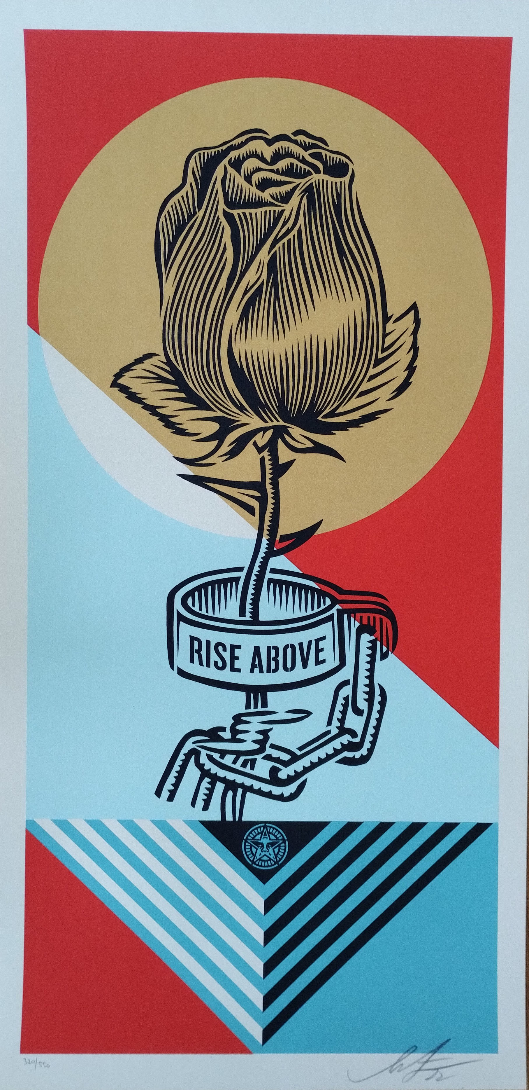 Rise Above Rose Geometric Shepard Fairey Obey