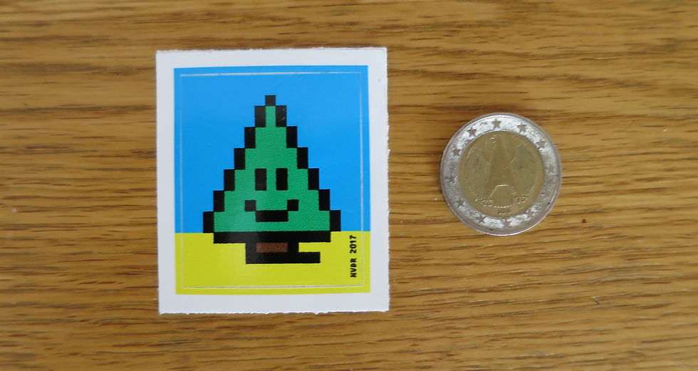 Miniature : Space Invader "Smiling Tree" Framed