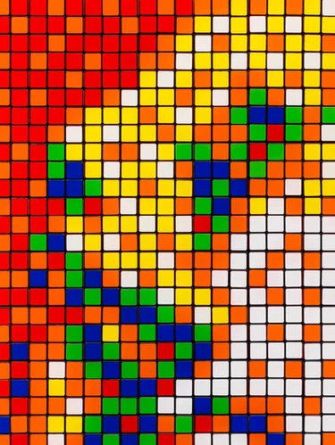 版画 INVADER Rubik Shot Red Marilyn Ed774 版画 INVADER Rubik Shot