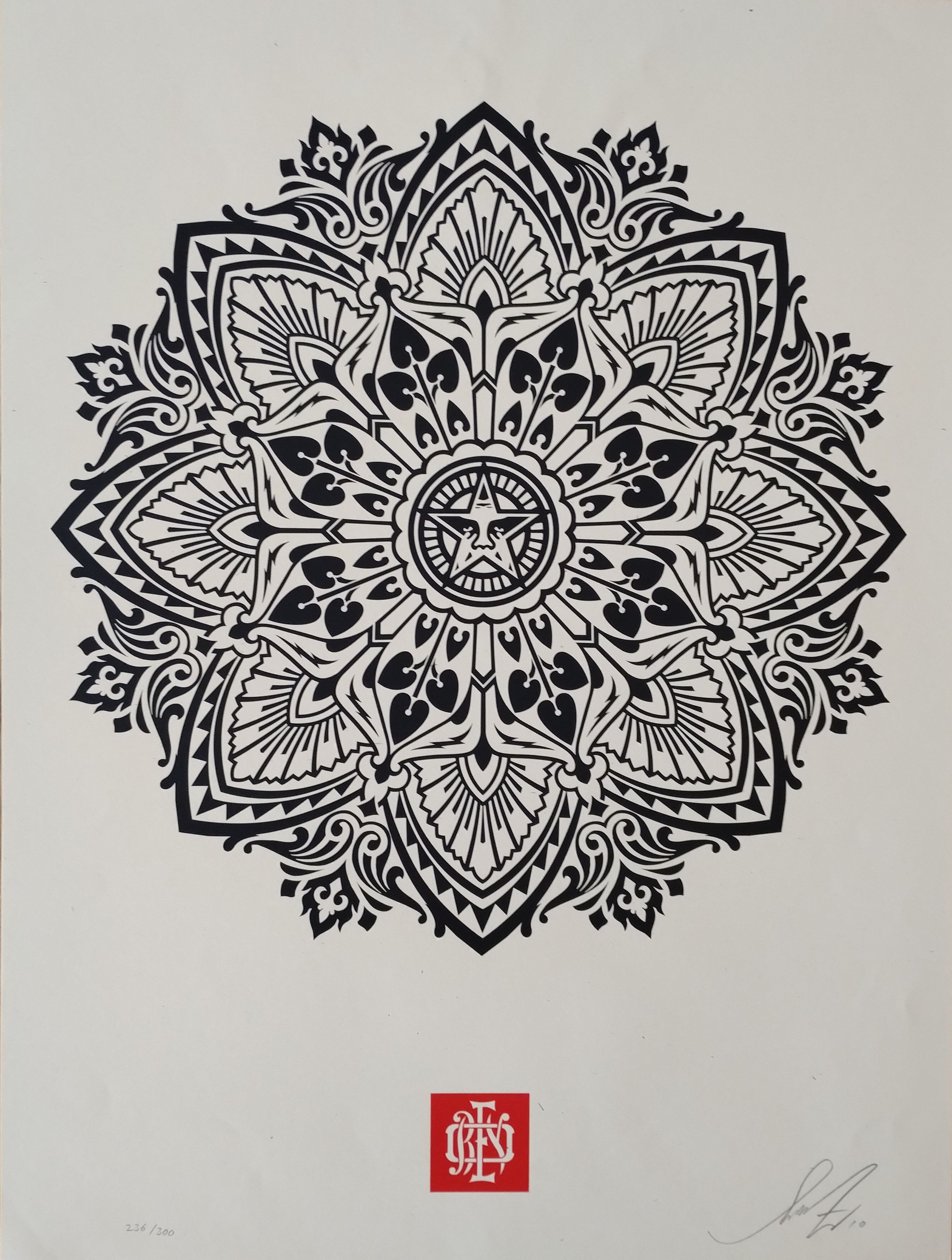 Mandala Ornament White Shepard Fairey Obey