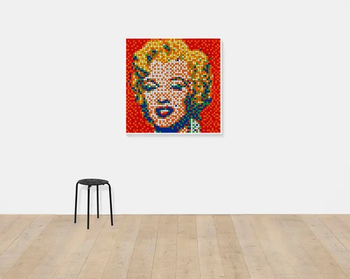 Rubik Shot Red Marilyn Space Invader | artstreetgallery