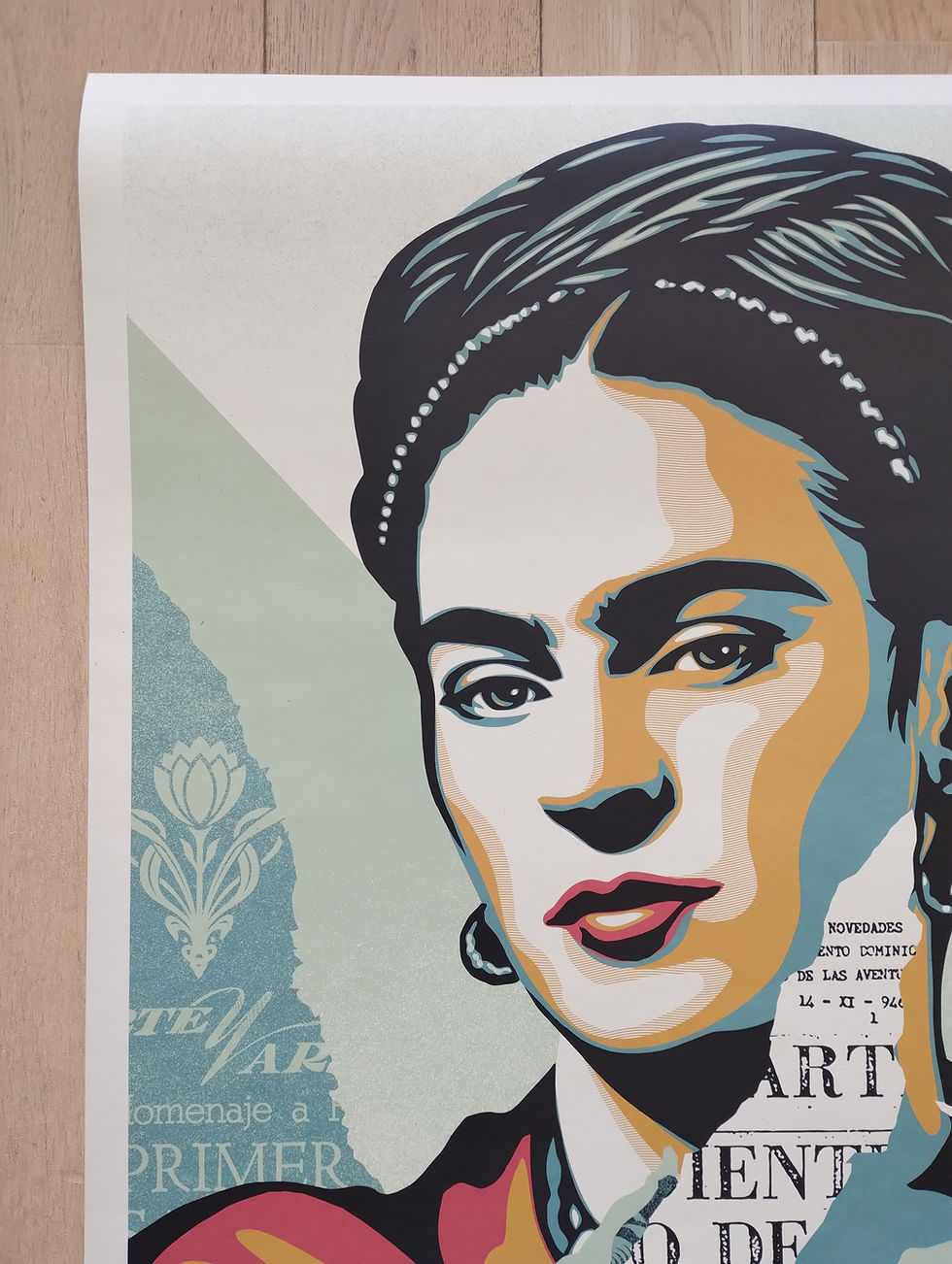 Miniatura: The Woman Who Defeated Pain (Frida Kahlo) 91/61cm Shepard Fairey Obey