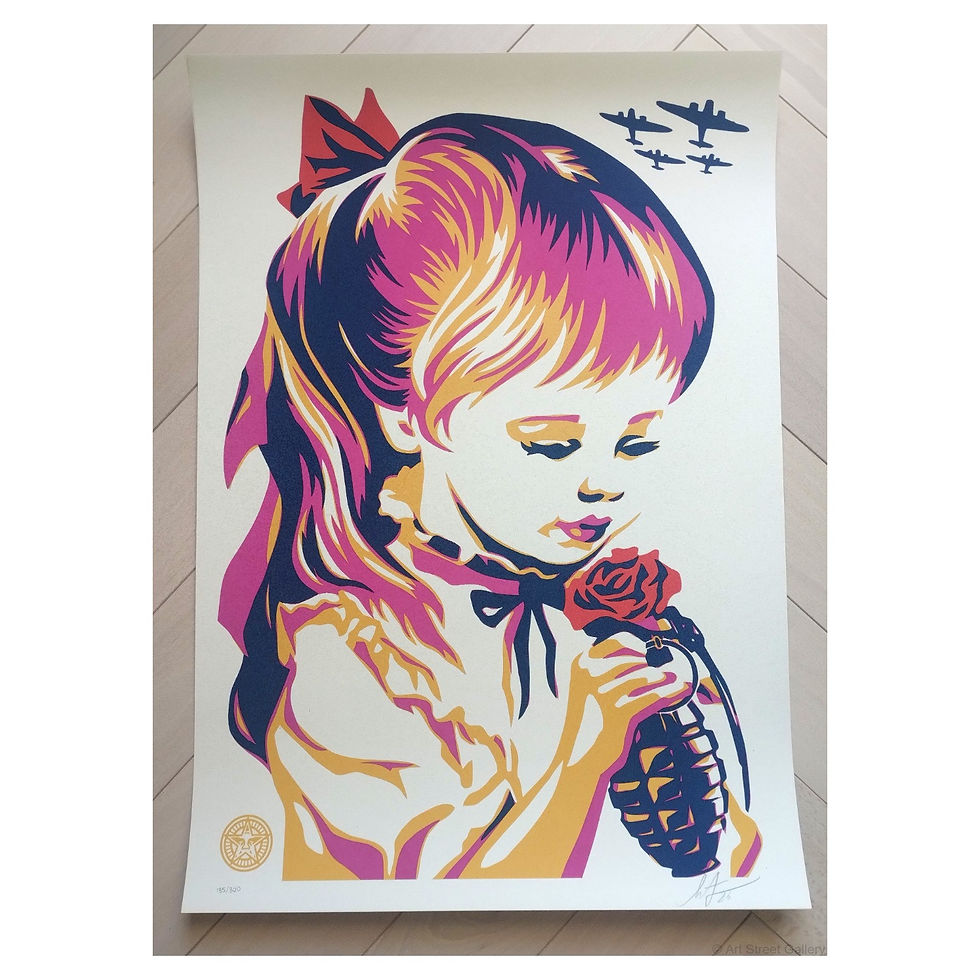 Sérigraphie Shepard Fairey War By Numbers (Fuschia), édition Beyond The Street Paris 2026, numérotée /300, 59,6 x 42 cm. Neuv