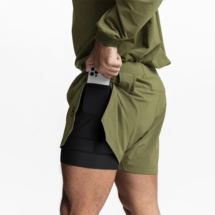 Thumbnail: ASRV TETRA-LITE™ High Split Army Green Compression Liner Shorts