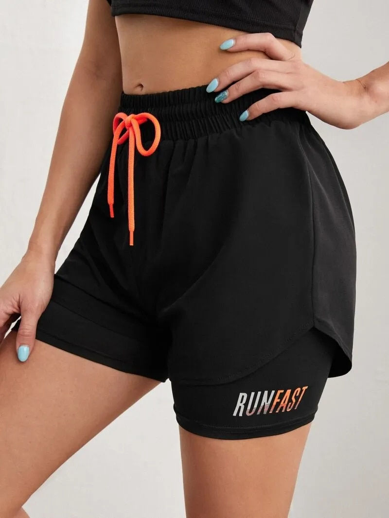 Thumbnail: AIS RunFastWomen's High Rise 2 in 1 Compression Shorts