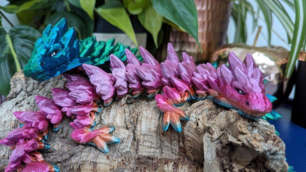 Thumbnail: Gemstone Dragon - 3D Printed Articulated Dragon Fidget Toy