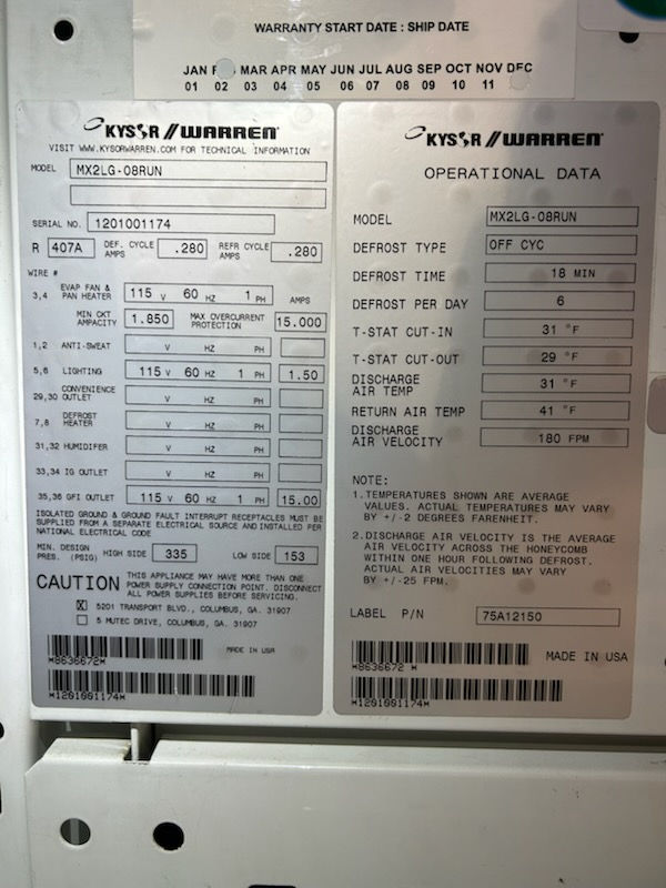 Thumbnail: 12-0053 Kysor Warren Refrigerated 8 Foot Remote Meat Case