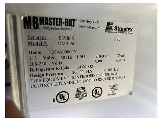 Thumbnail: 105-0062 Master-Bilt 96 Inch Self Contained Meat Case