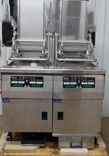 142-1303 Pitco SELVRF Solstice Dual Pot High Output Electric Rack Fryer with Fil