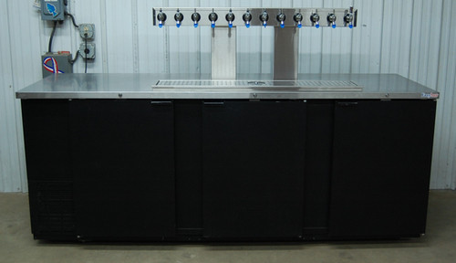 142-1109 Asber 8' 3 Door Cooler w 12 Tap Beer Kegerator #ADDC-94 NT | GES