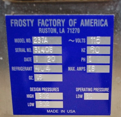Thumbnail: 142-1250 Frosty Factory 237A Air Cooled Frozen Drink Machine