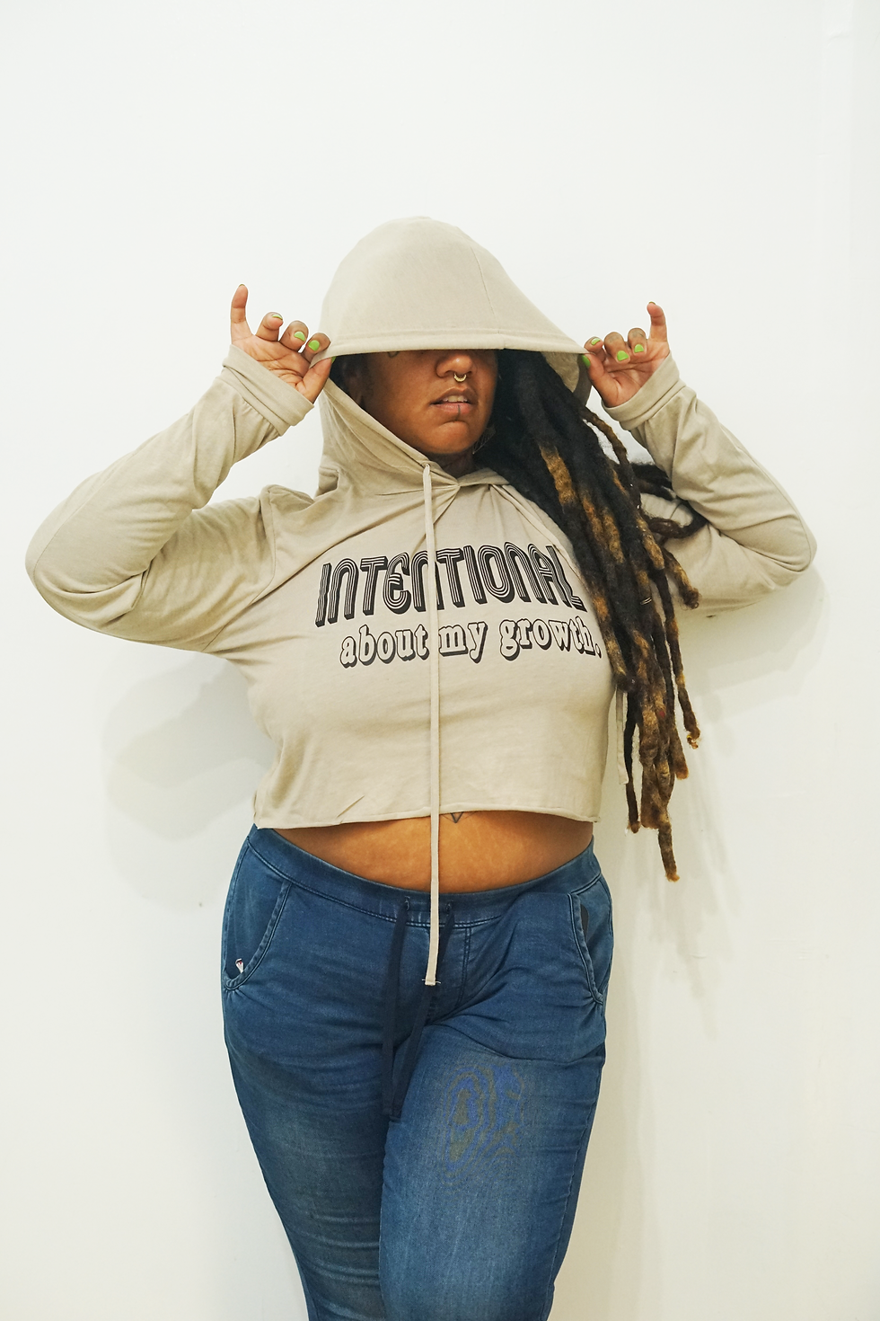 Thumbnail: Intentional About My Growth Cropped Hoodie