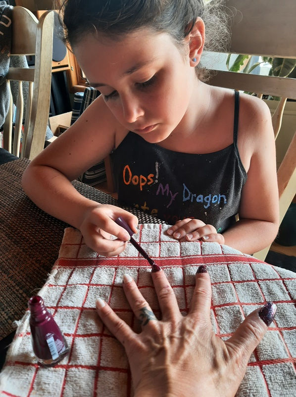 Painting Nana's Nails