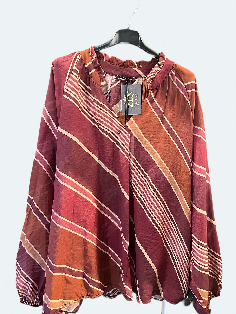 Thumbnail: Blouse Print Bordeaux/Bruin