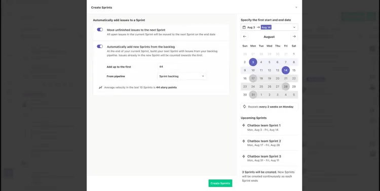 Calendar view for Zenhub Sprints
