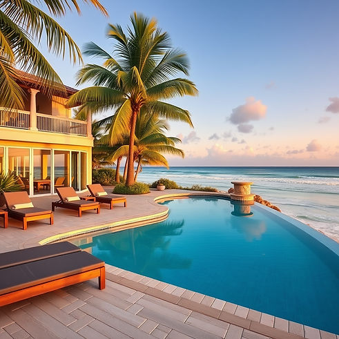 Florida villa at the beach with palms and pool.jpg