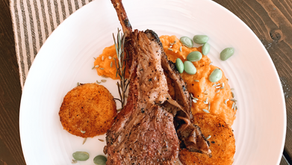 Sides w/ Lamb: Sweet Potato Mash + Polenta Crisps