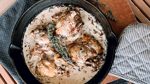 Bacon + Mushroom Slathered Chicken Thighs