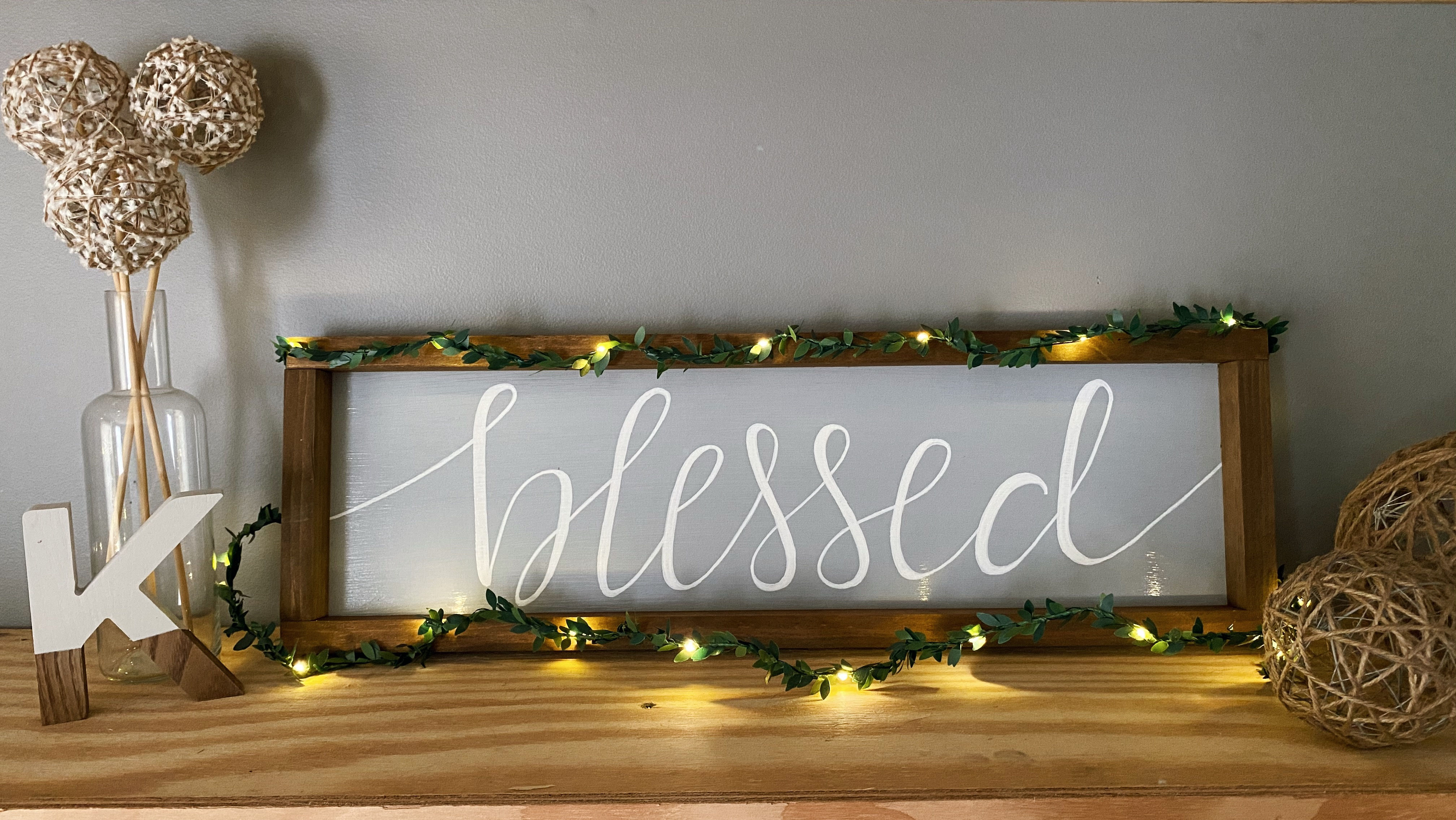 'blessed' 8" x 24" sign